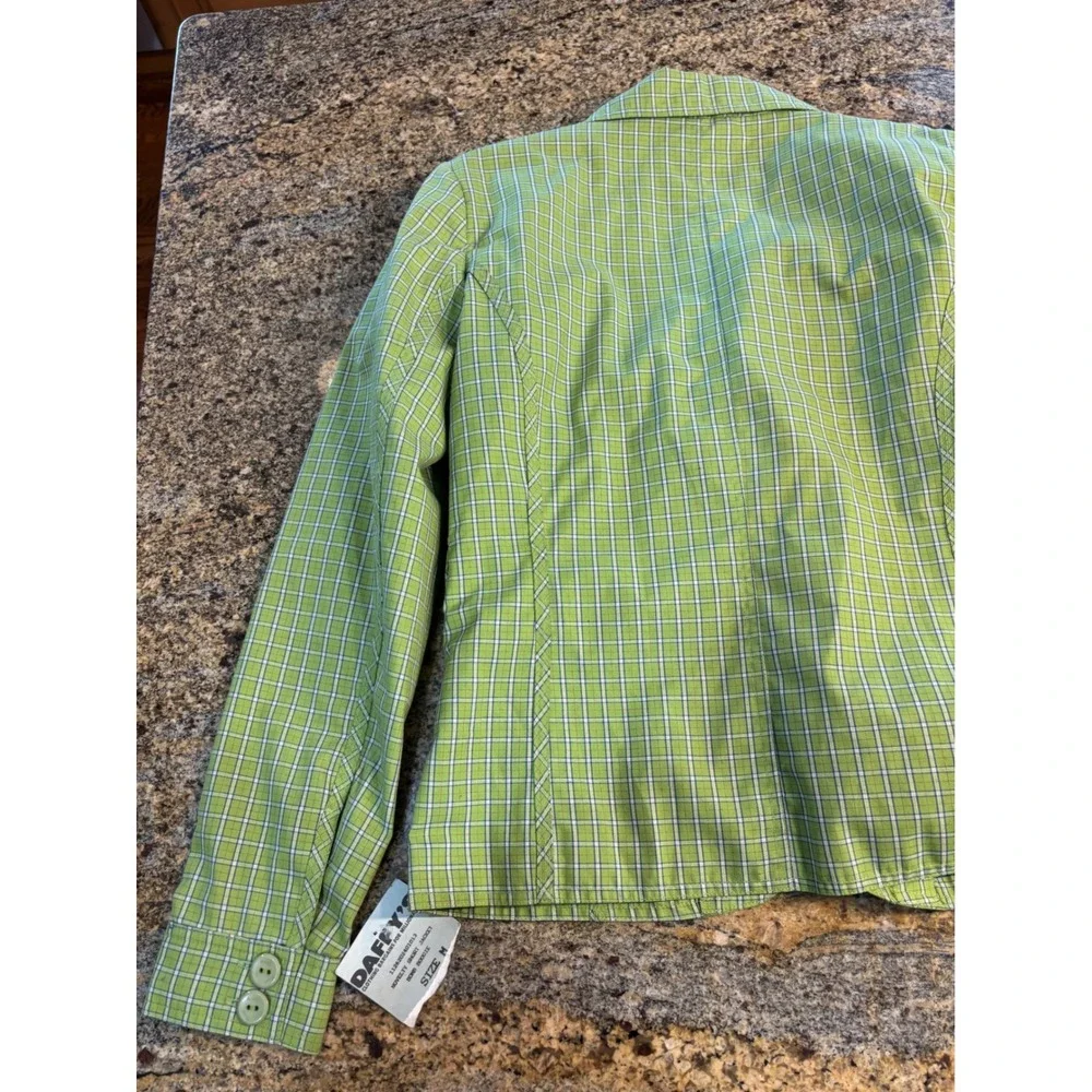 NWT Bomb Boogie Authentic Plaid Blazer Jacket M194143 Green White Women's Medium
